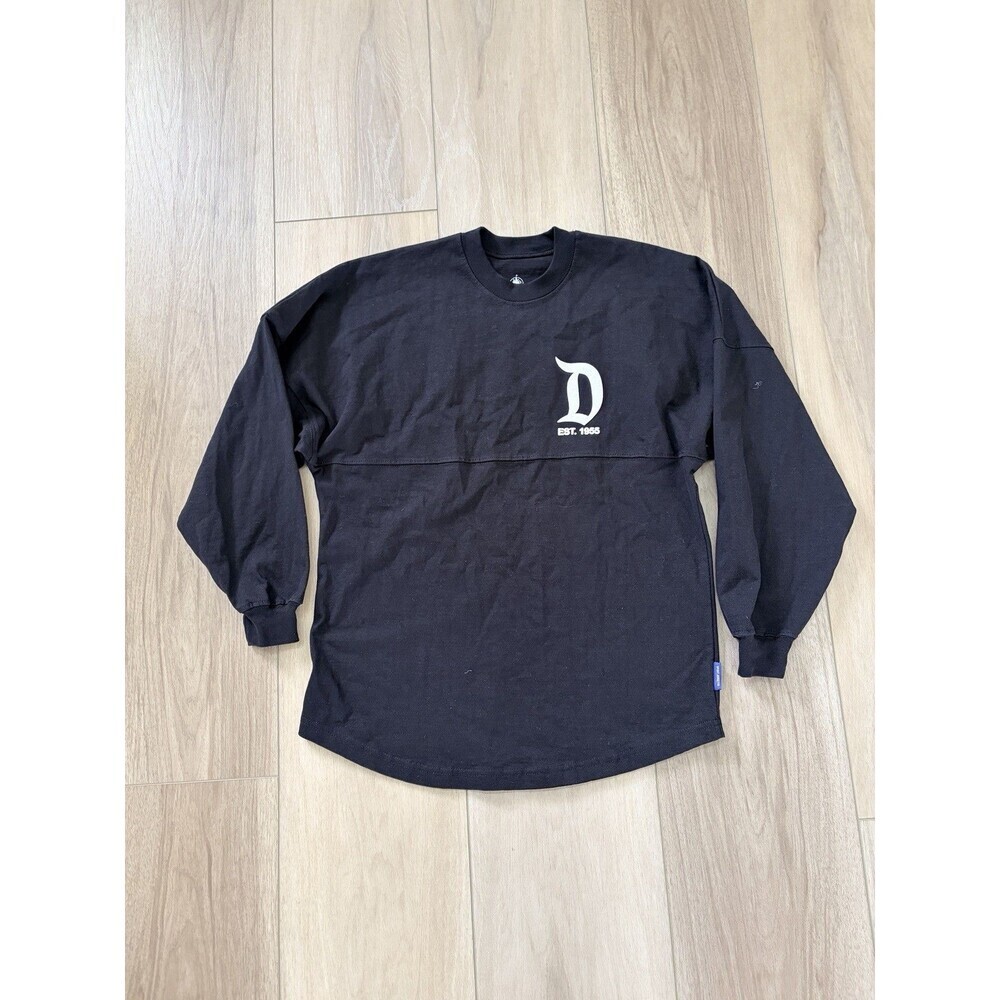 Disneyland Resort Spirit Jersey Black Long Sleeve Crewneck Adult XS Est. 1955